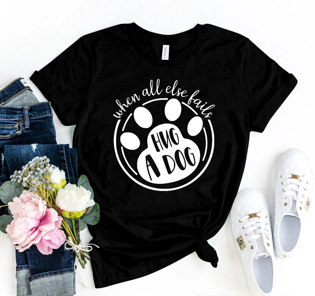 Black t-shirt with paw print design