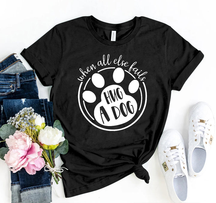 Dark Gray t-shirt with paw print design and &