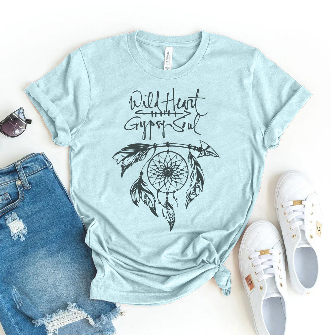 Ice blue t-shirt with &