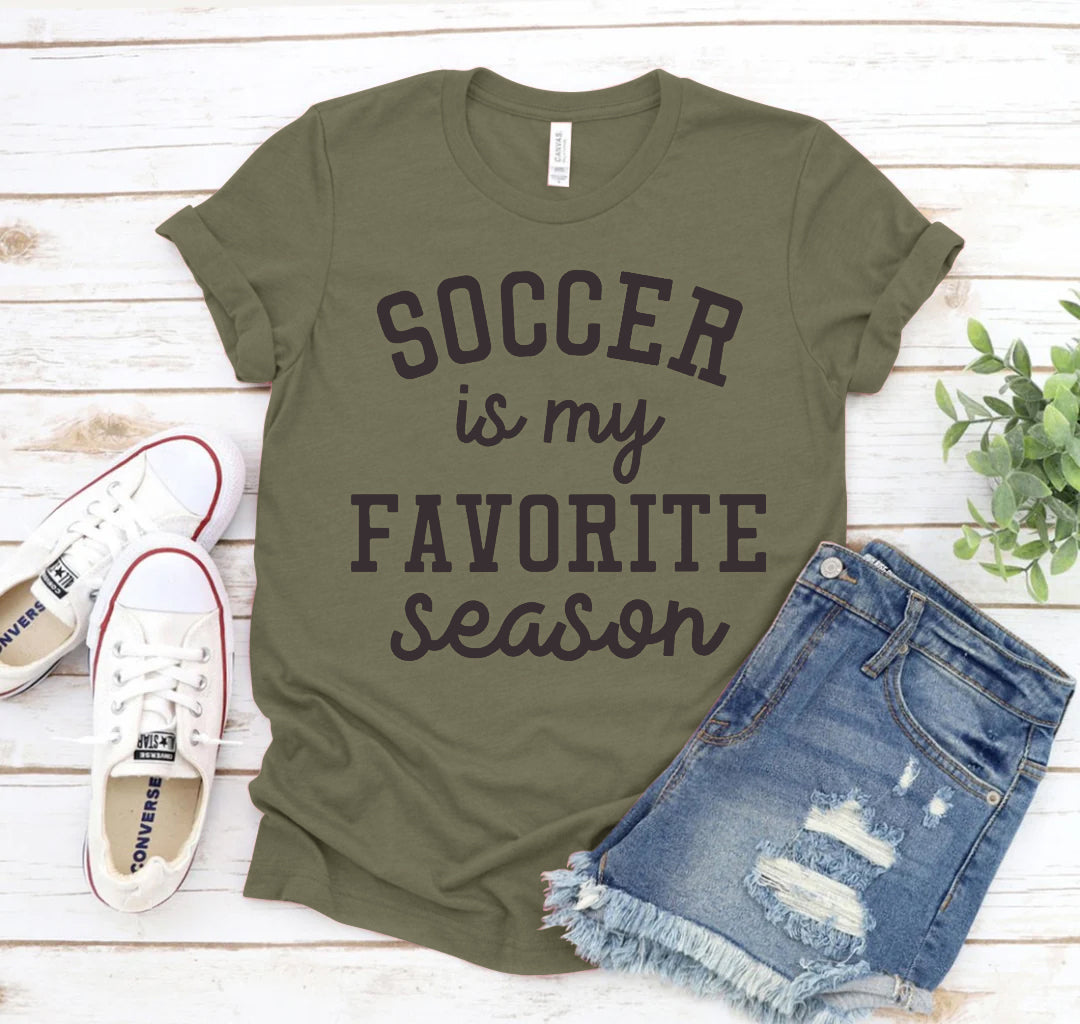 Olive green t-shirt with &