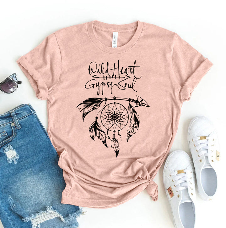 Peach t-shirt with &