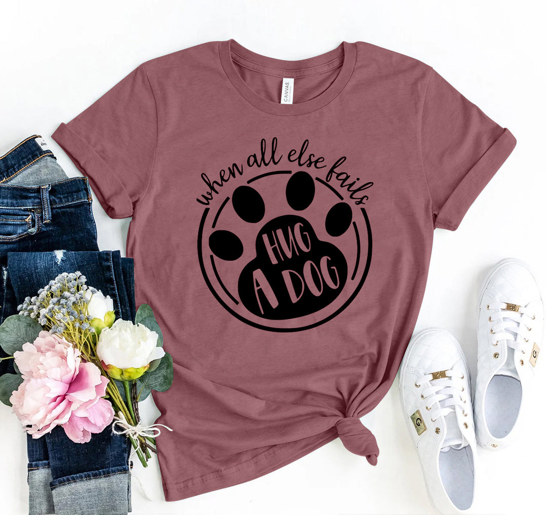 Mauve t-shirt with paw print design and &