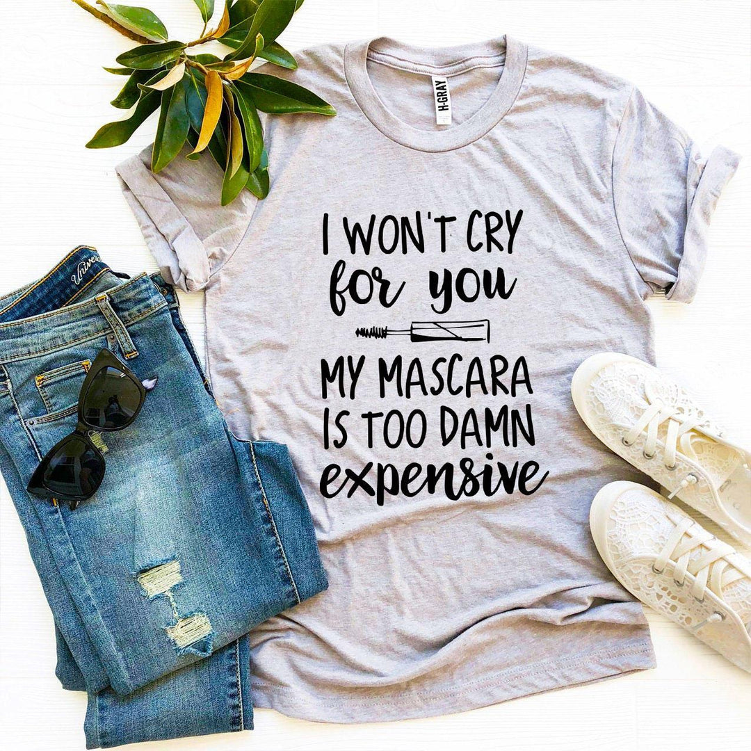 Gray t-shirt with humorous text &