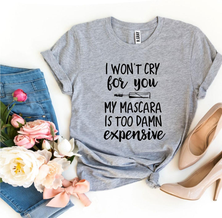 Gray t-shirt with humorous text &