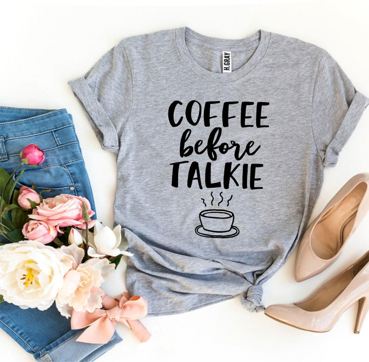Coffee Before Talkie Graphic Tee - H.Gray Colour