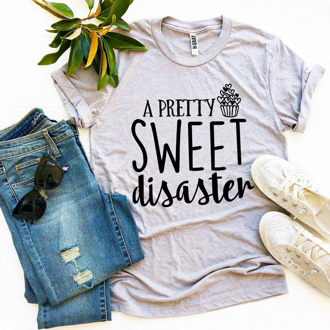 A Pretty Sweet Disaster Graphic Tee - H Gray Colour