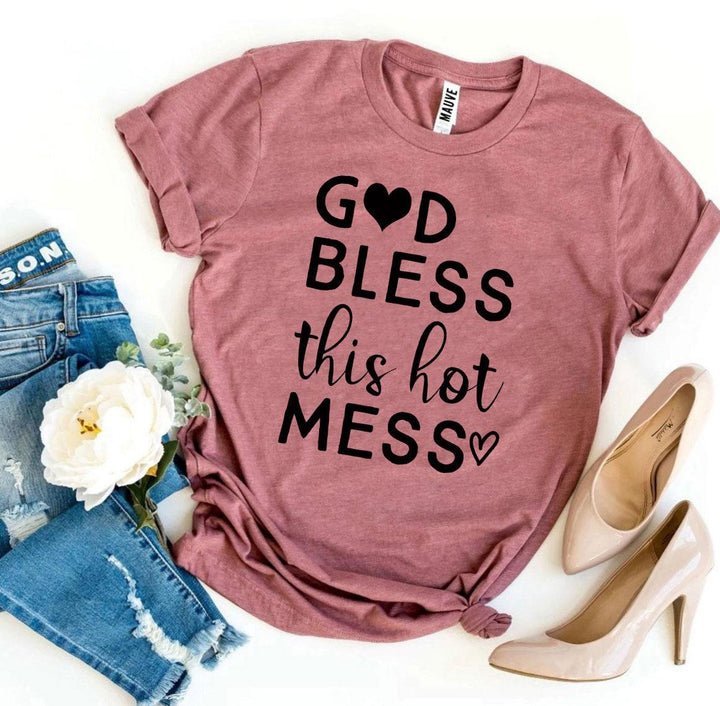 Mauve t-shirt with &
