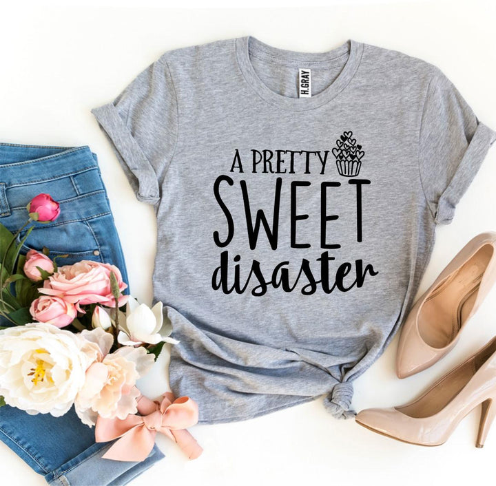 A Pretty Sweet Disaster Graphic Tee - Heather Gray Colour
