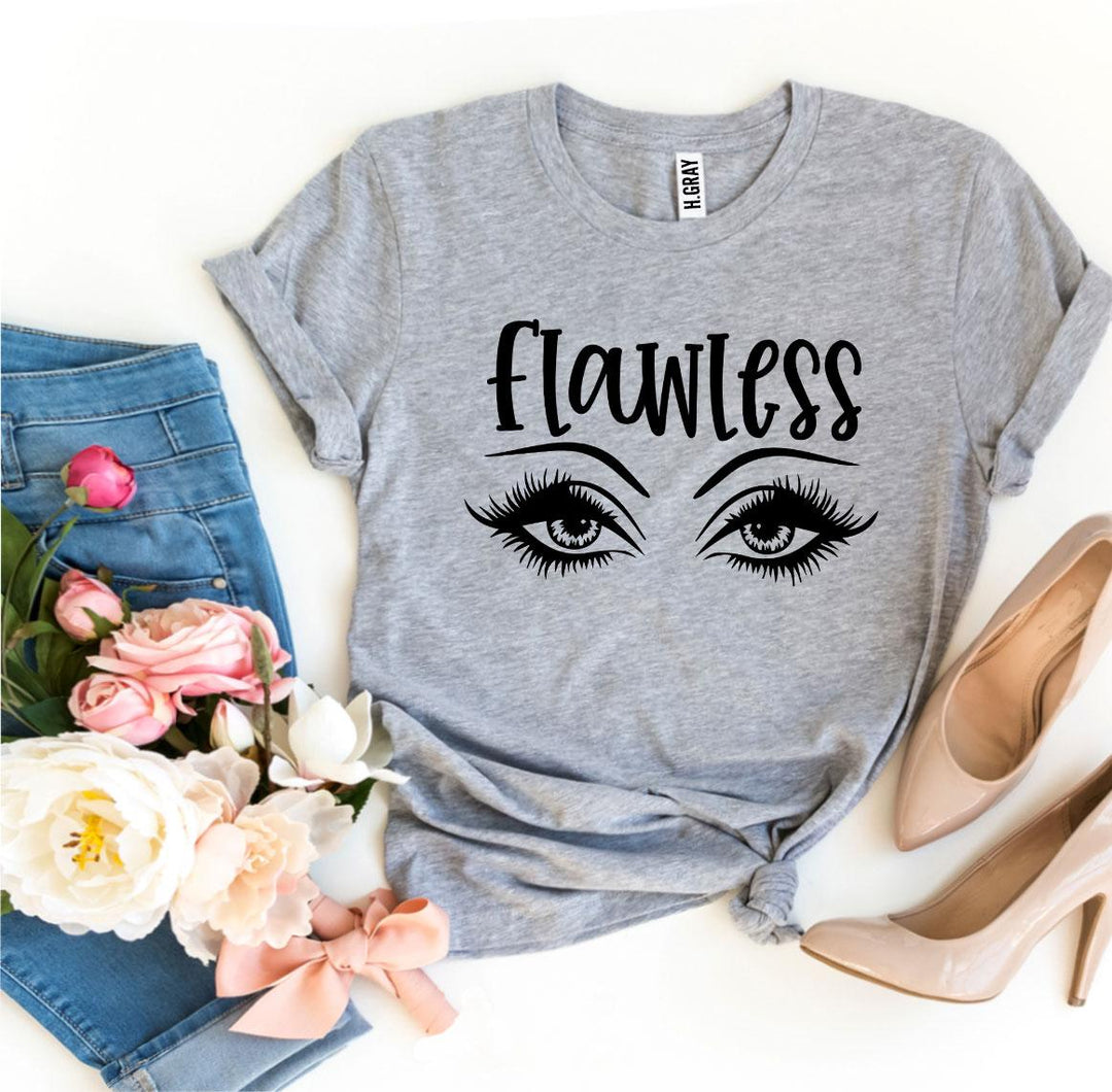 H.Gray t-shirt with 'Flawless' and eye graphic - WordinWear