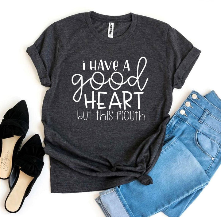 Dark gray t-shirt with &