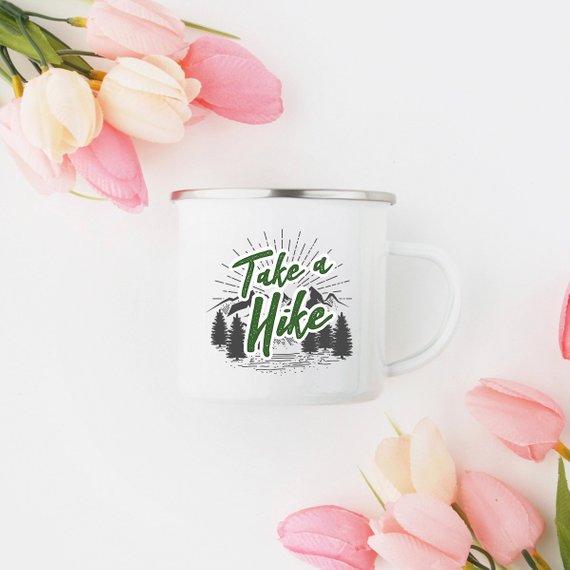 Mug Hiking Gift for Hiker Enamel Mug Wanderlust