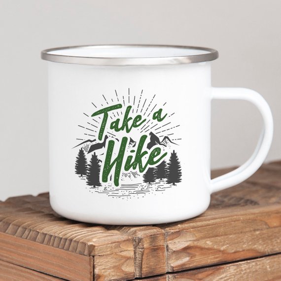 Mug Hiking Gift for Hiker Enamel Mug Wanderlust