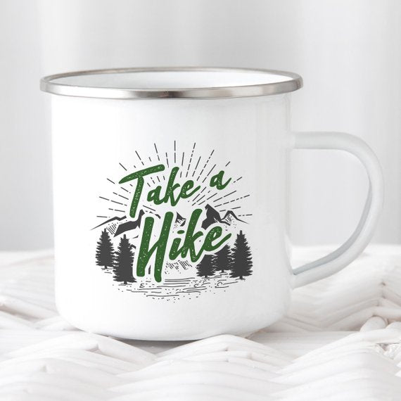 Mug Hiking Gift for Hiker Enamel Mug Wanderlust