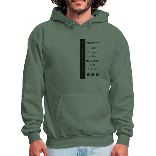 Mens Graphic Hoodie - the Body is the Temple of the Holy Spirit
