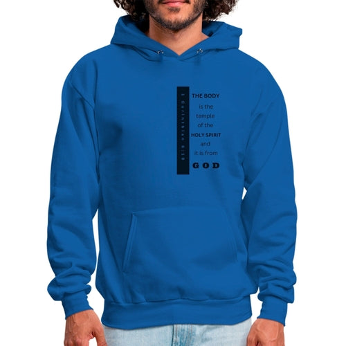 Mens Graphic Hoodie - the Body is the Temple of the Holy Spirit