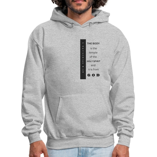 Mens Graphic Hoodie - the Body is the Temple of the Holy Spirit