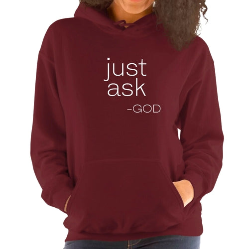 Womens Hoodie - Say it Soul - "Just Ask-god" Statement Hoodie
